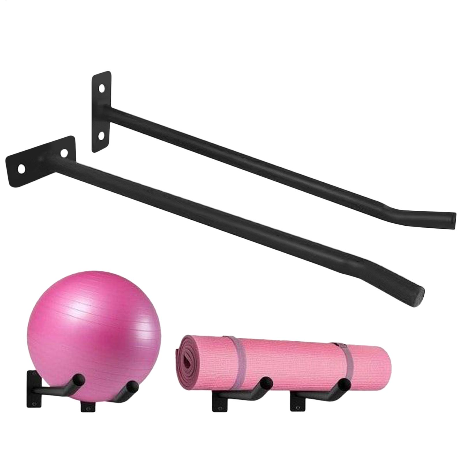Yoga Fitness Room - ที่แขวนลูกบอลออกกำลังกาย แพ็ค 2 ชิ้น อุปกรณ์จัดเก็บลูกบอลโยคะติดผนัง อุปกรณ์จัดเก็บอุปกรณ์ออกกำลังกาย