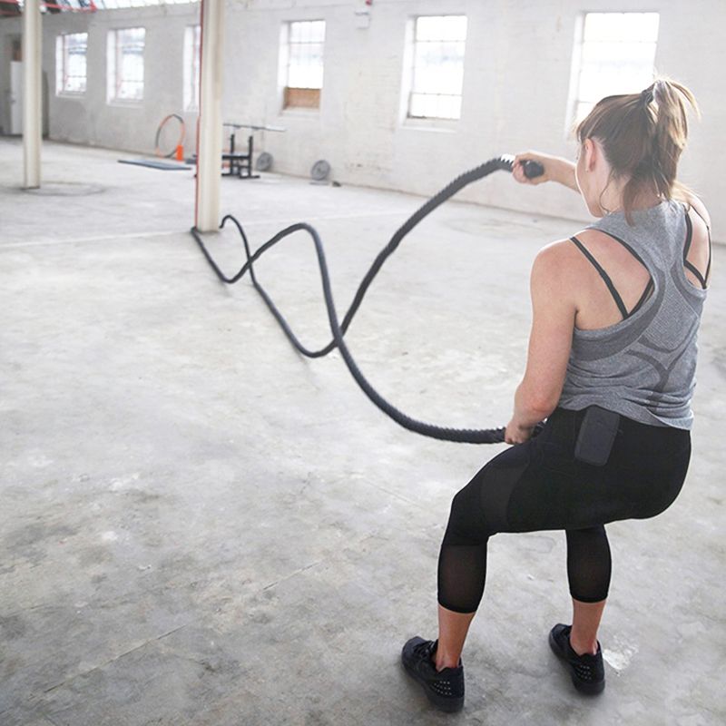 Battle Rope Exercise - เชือกออกกำลังกาย 9M/12M/15M สำหรับครอสฟิต ออกกำลังกายหนัก ใช้ในยิมหรือที่บ้าน เพื่อเสริมสร้างกล้ามเนื้อและพัฒนาความแข็งแรง